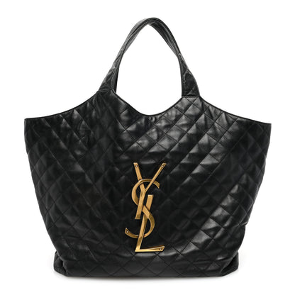 Saint Laurent Lambskin Quilted Maxi Icare Shopping Tote Black 1 of 10