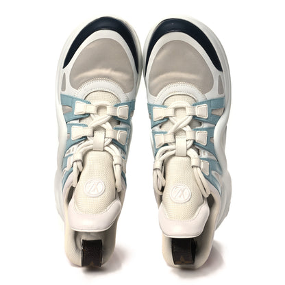 Louis Vuitton Calfskin Technical Nylon LV Archlight Sneakers 40 White Blue Gris 2 of 10