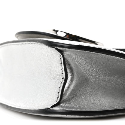 Valentino Garavani Laminated Calfskin Vlogo Small Loco Shoulder Bag Silver 8 of 8