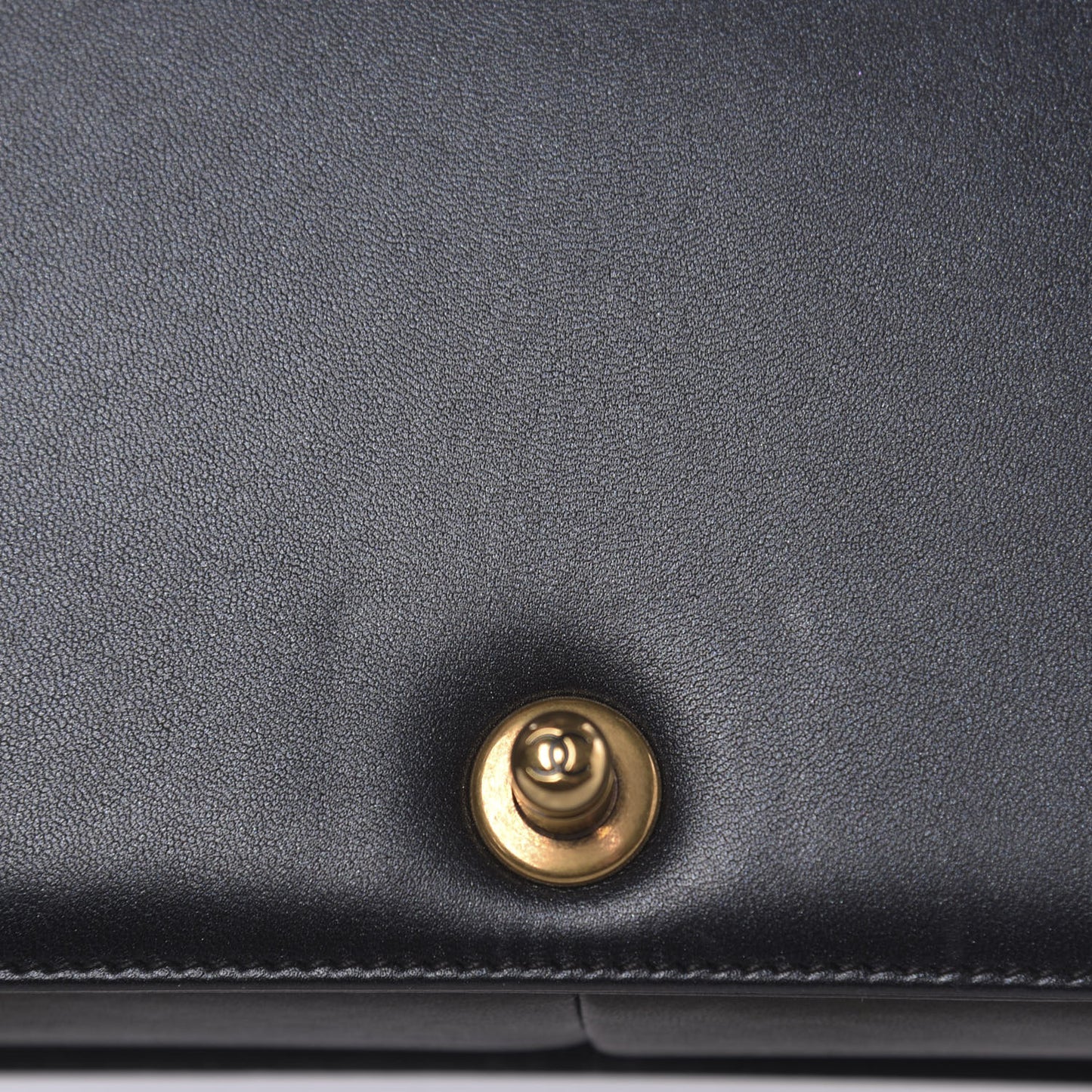Metallic Lambskin Quilted Large Boy Flap Black