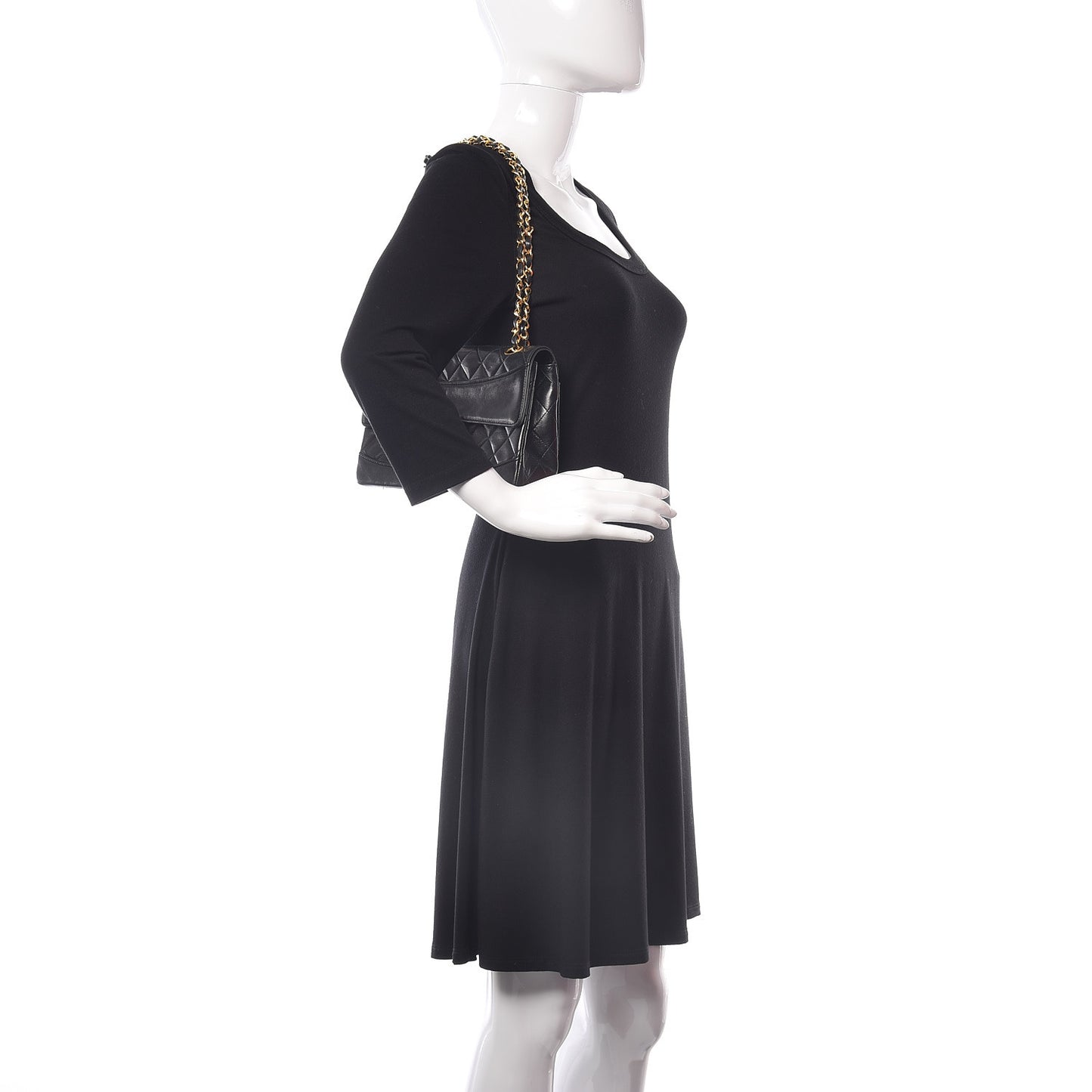 Lambskin Quilted Small Single Flap Black