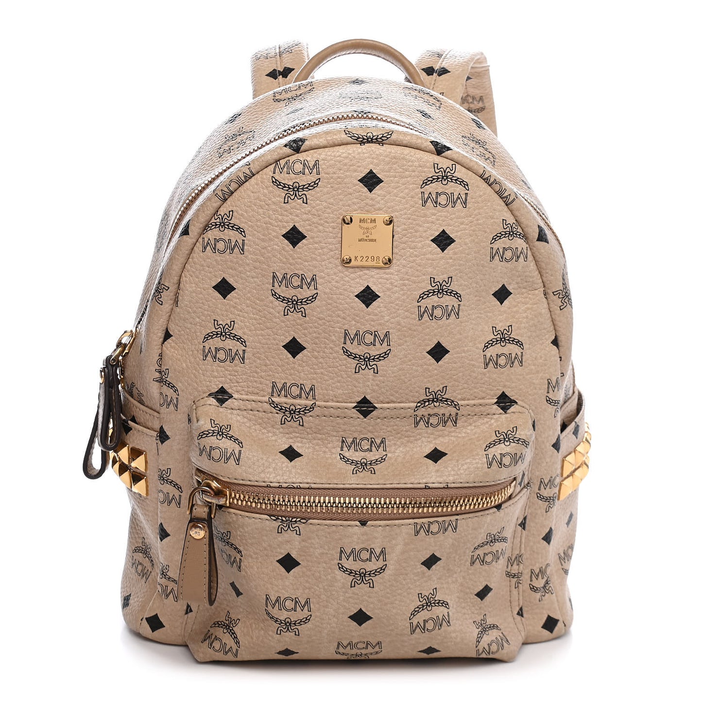 Visetos Small Side Stud Stark Backpack Beige