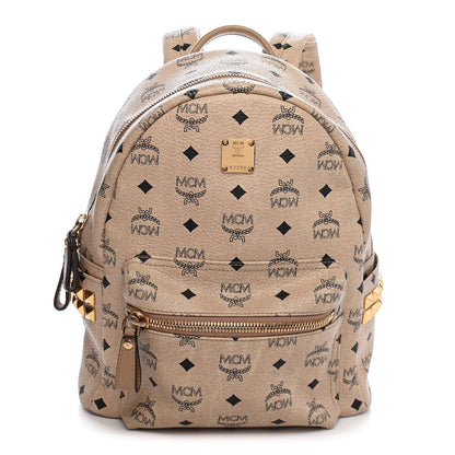 MCM Visetos Small Side Stud Stark Backpack Beige 1 of 10