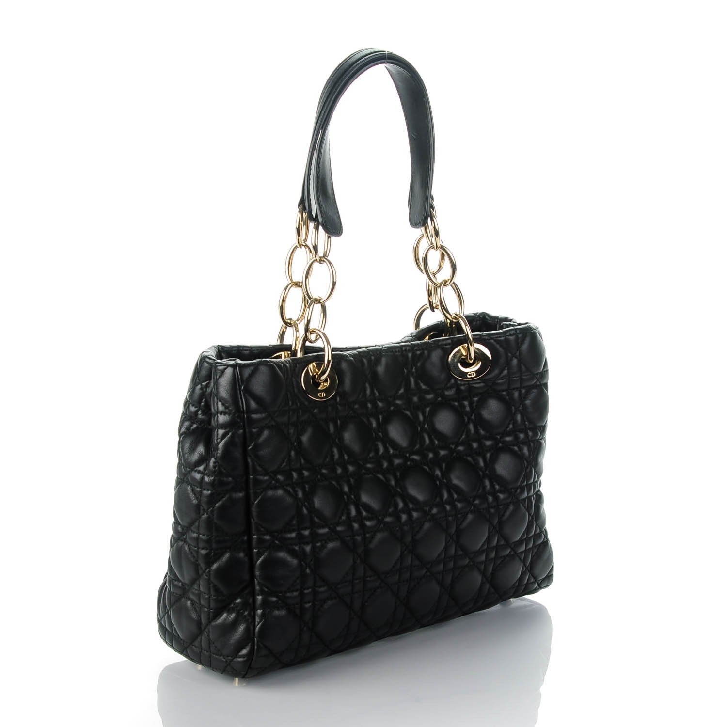 Christian Dior Lambskin Cannage Small Dior Soft Shopping Tote Black 3 of 7