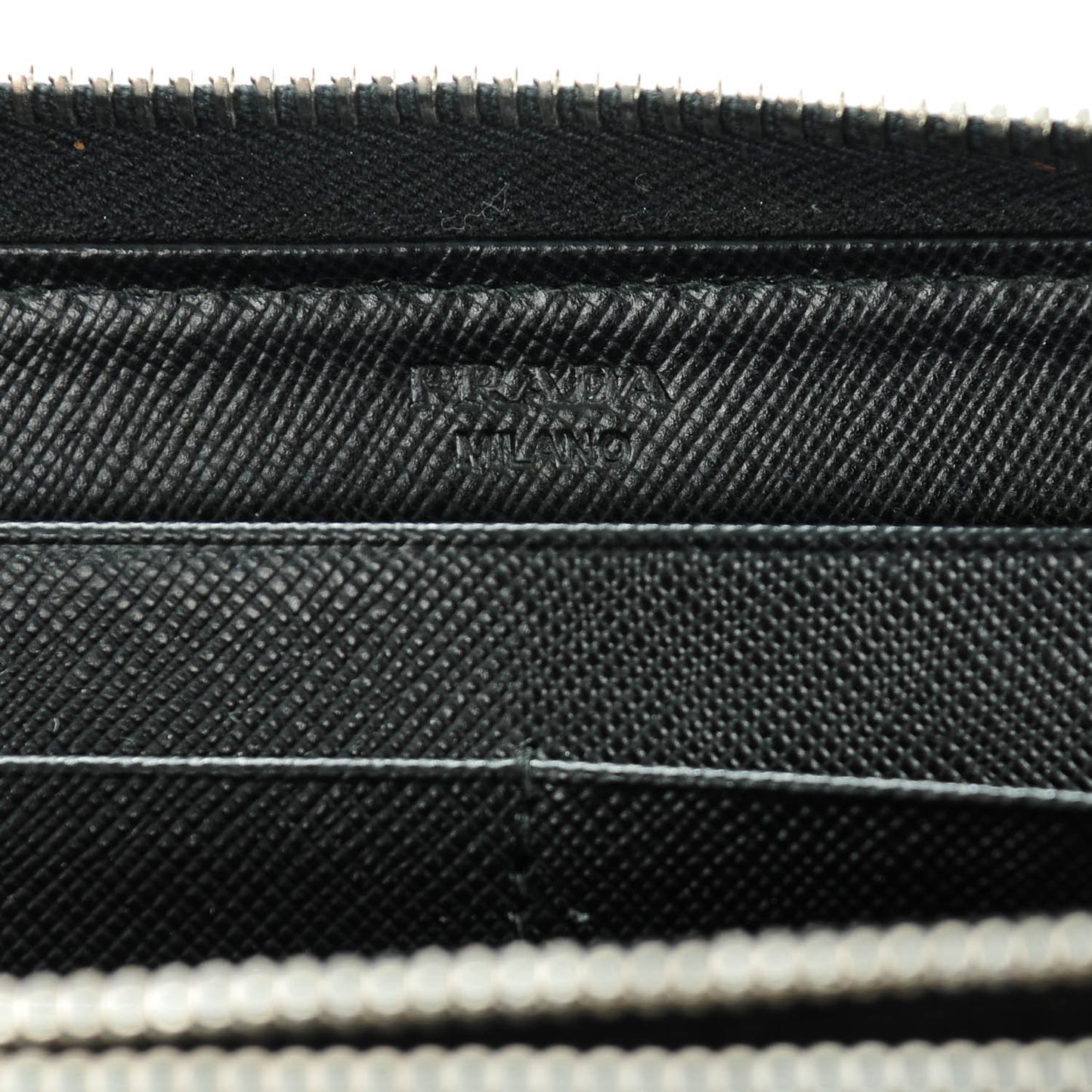 Saffiano Large Zip Around Travel Wallet Nero Black