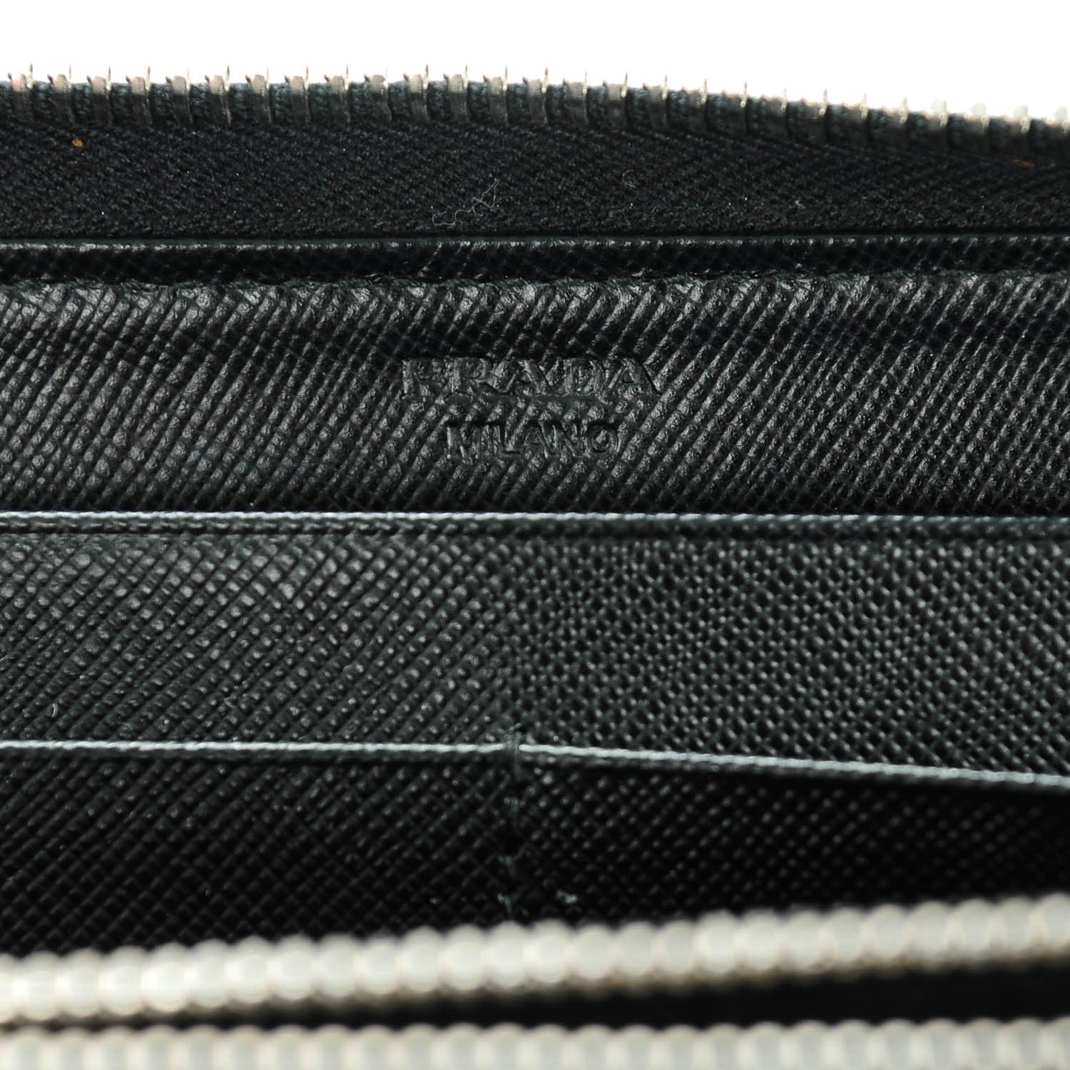 Prada Saffiano Large Zip Around Travel Wallet Nero Black 7 of 8