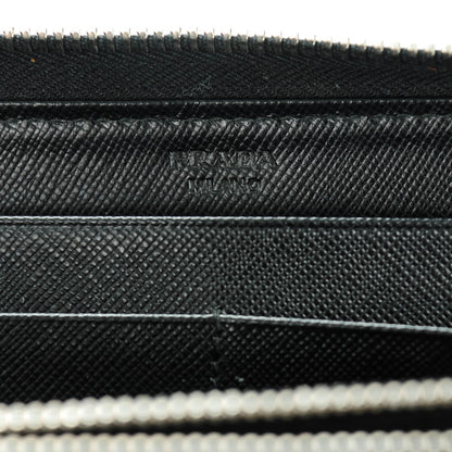 Prada Saffiano Large Zip Around Travel Wallet Nero Black 7 of 8