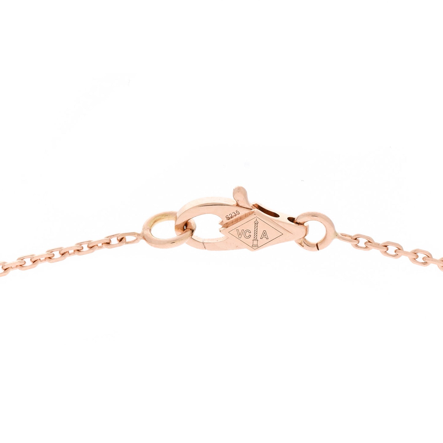 18K Rose Gold Carnelian Sweet Alhambra Pendant Necklace