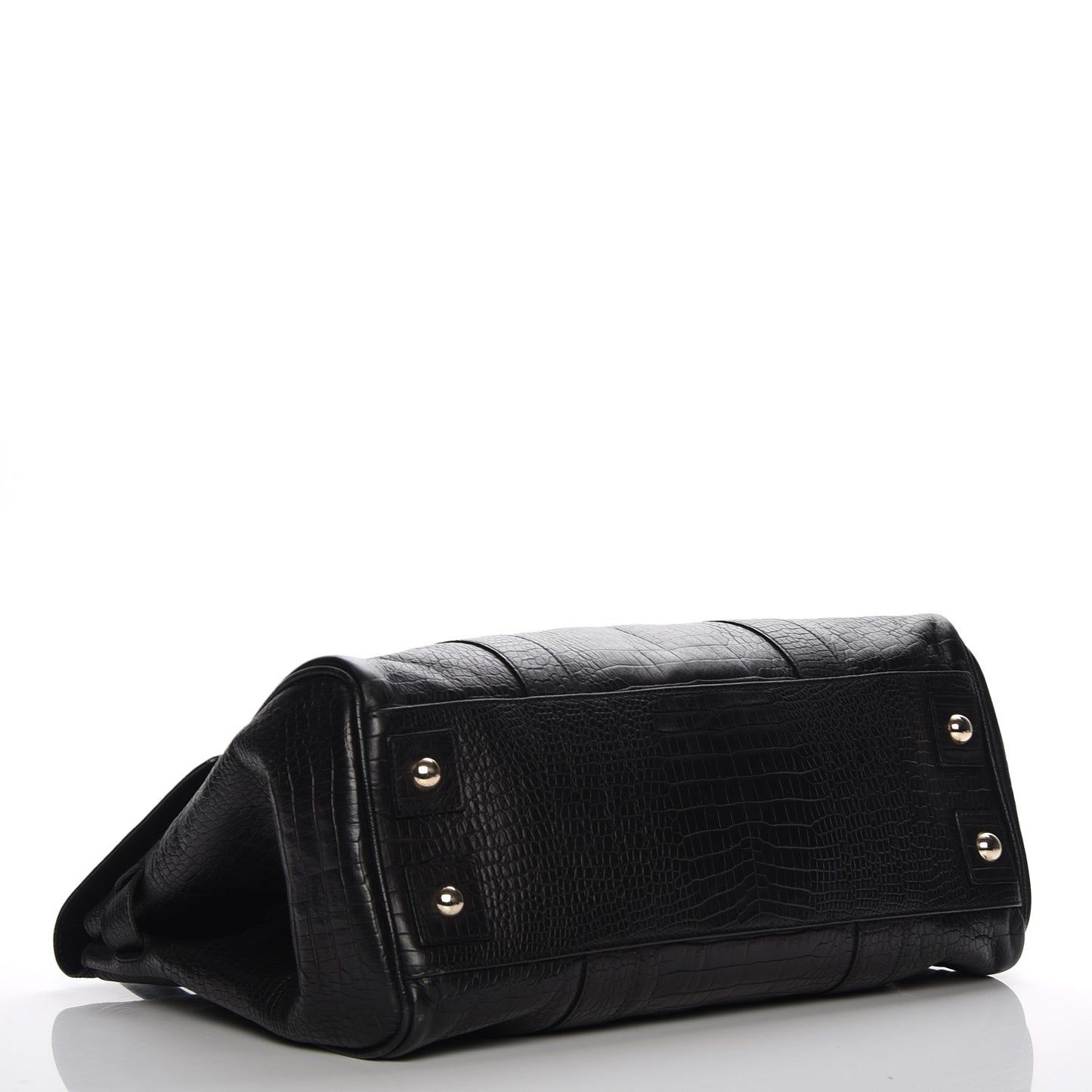 Crocodile Embossed Bayswater Satchel Black