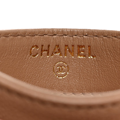 Chanel Caviar Quilted Textured CC Card Holder Dark Beige 7 of 11