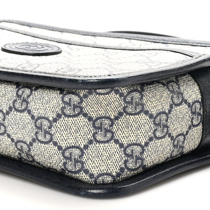 Gucci GG Supreme Monogram Textured Dollar Calfskin Mini Retro Interlocking G Shoulder Bag Beige Blue 10 of 11
