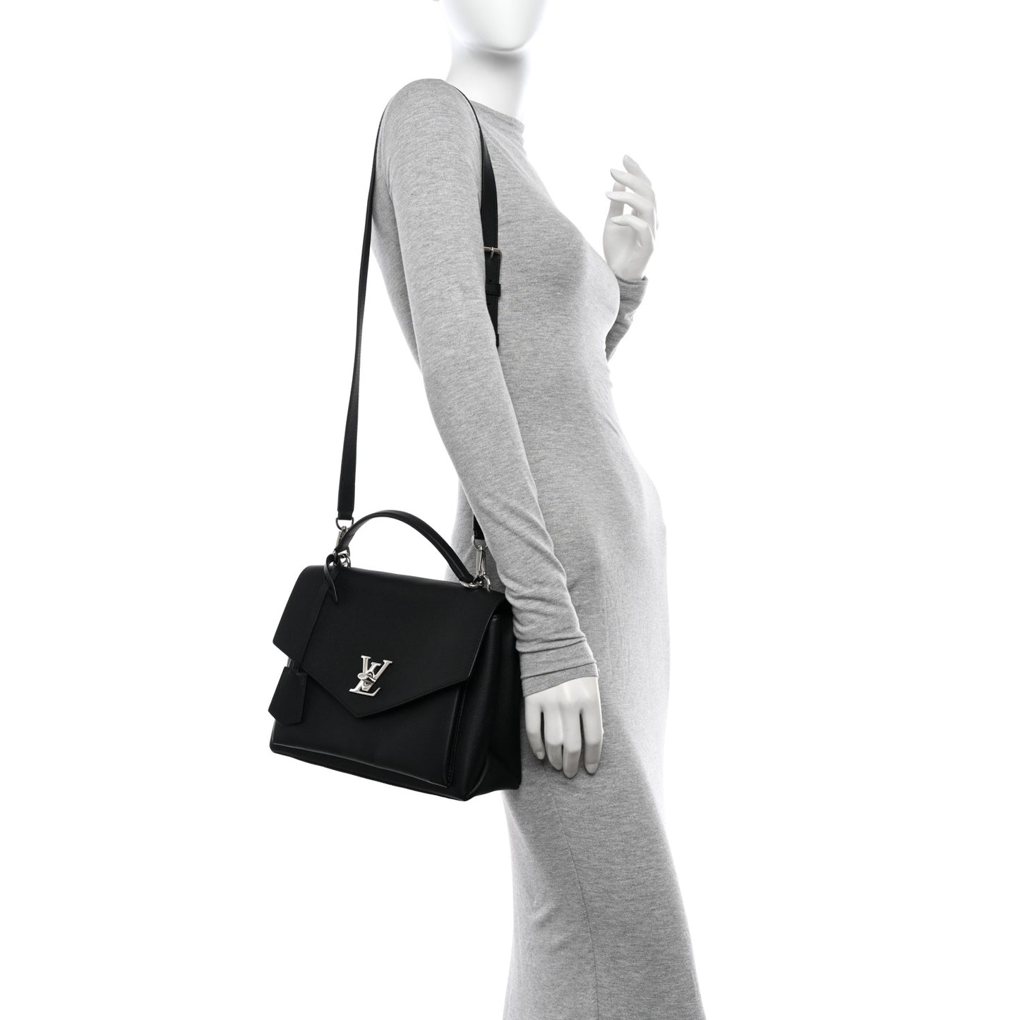 Soft Calfskin My Lockme Top Handle Black