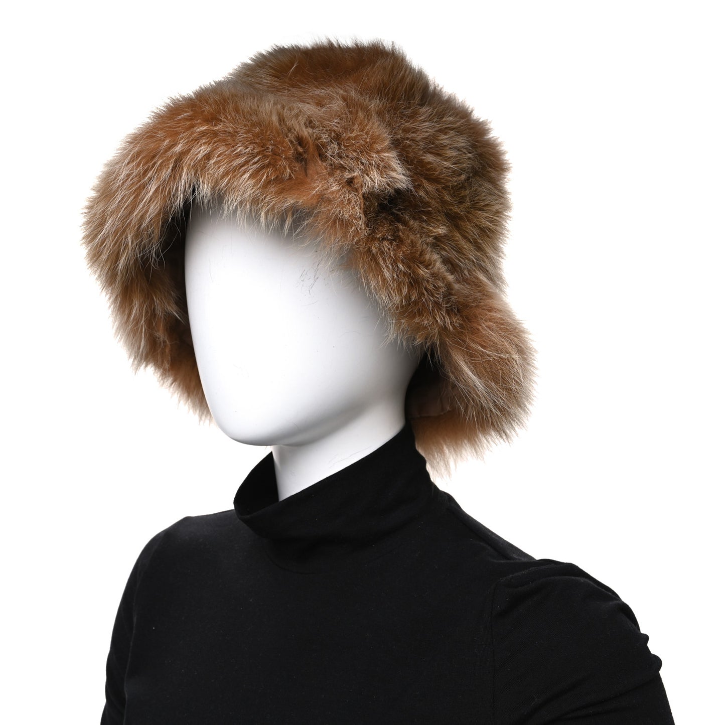 Fox Fur Bucket Hat M Camel