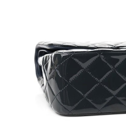 Chanel Patent Quilted Jumbo Double Flap Blue 9 of 12