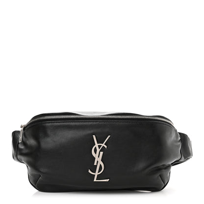Saint Laurent Calfskin Monogram Belt Bag Black 1 of 12