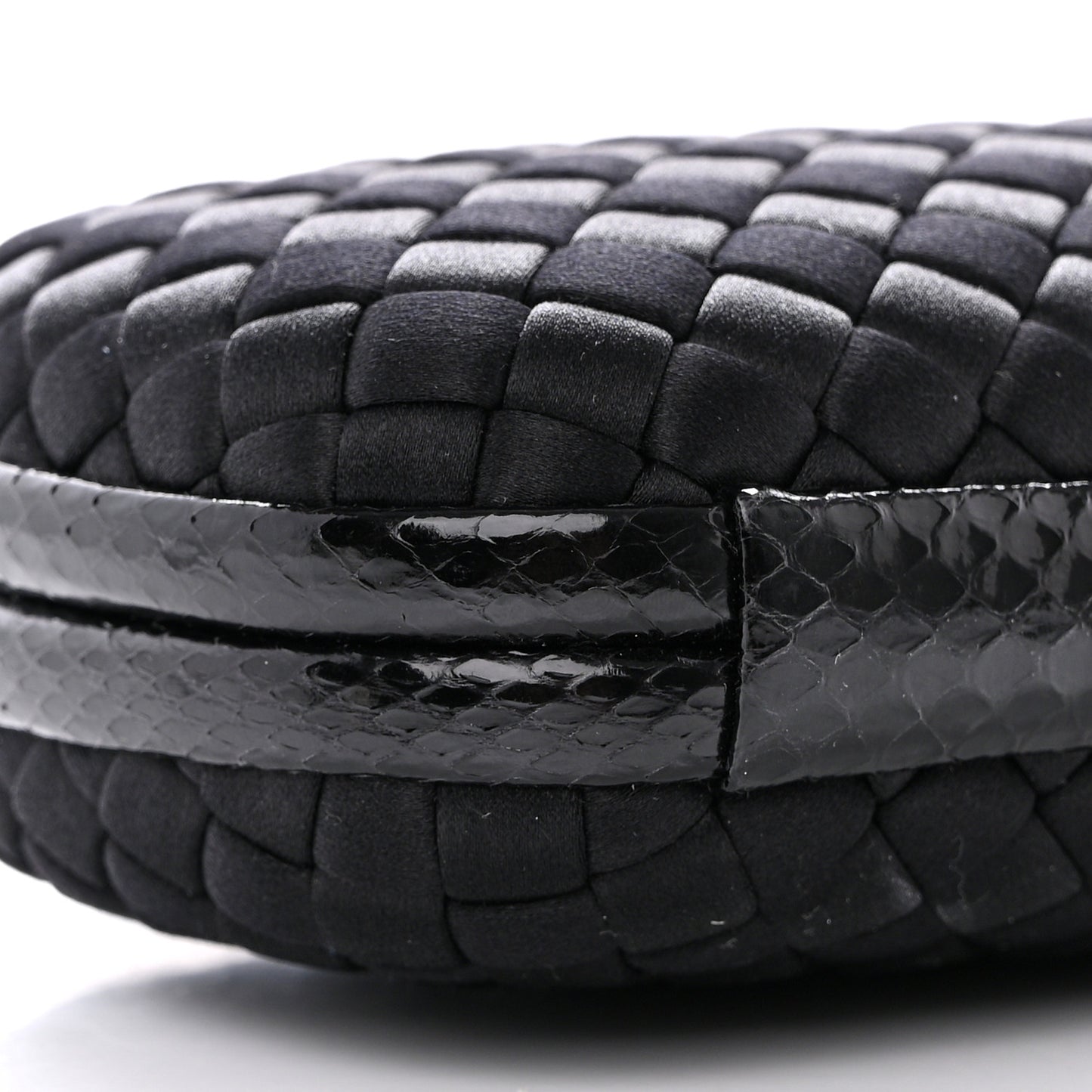 Satin Intreccio Impero Ayers Knot Clutch Black