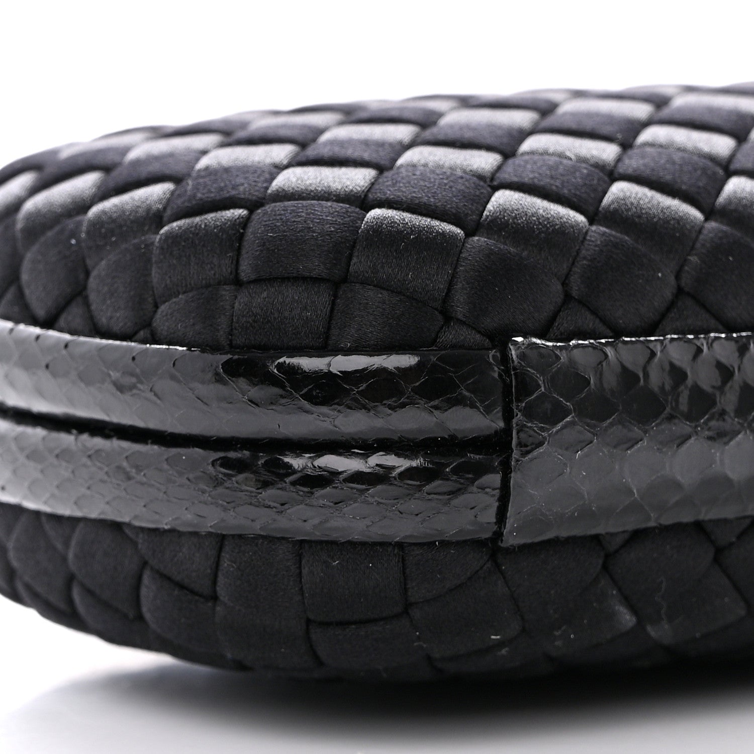 Bottega Veneta Satin Intreccio Impero Ayers Knot Clutch Black 8 of 10