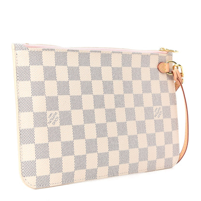 Louis Vuitton Damier Azur Neverfull MM GM Pochette Rose Ballerine 3 of 7