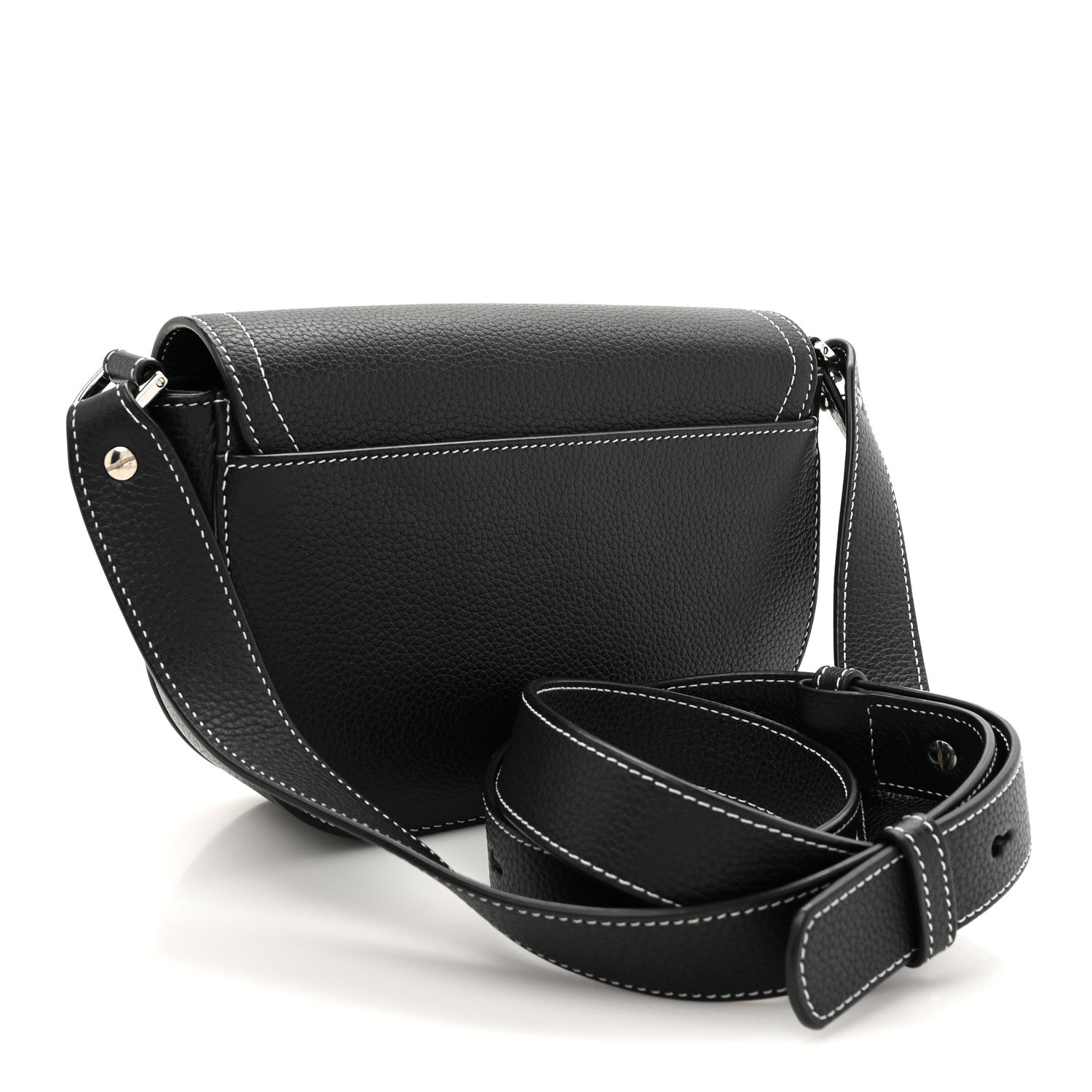 Christian Dior Grained Calfskin Saddle Messenger Bag With Strap Black 2 of 10