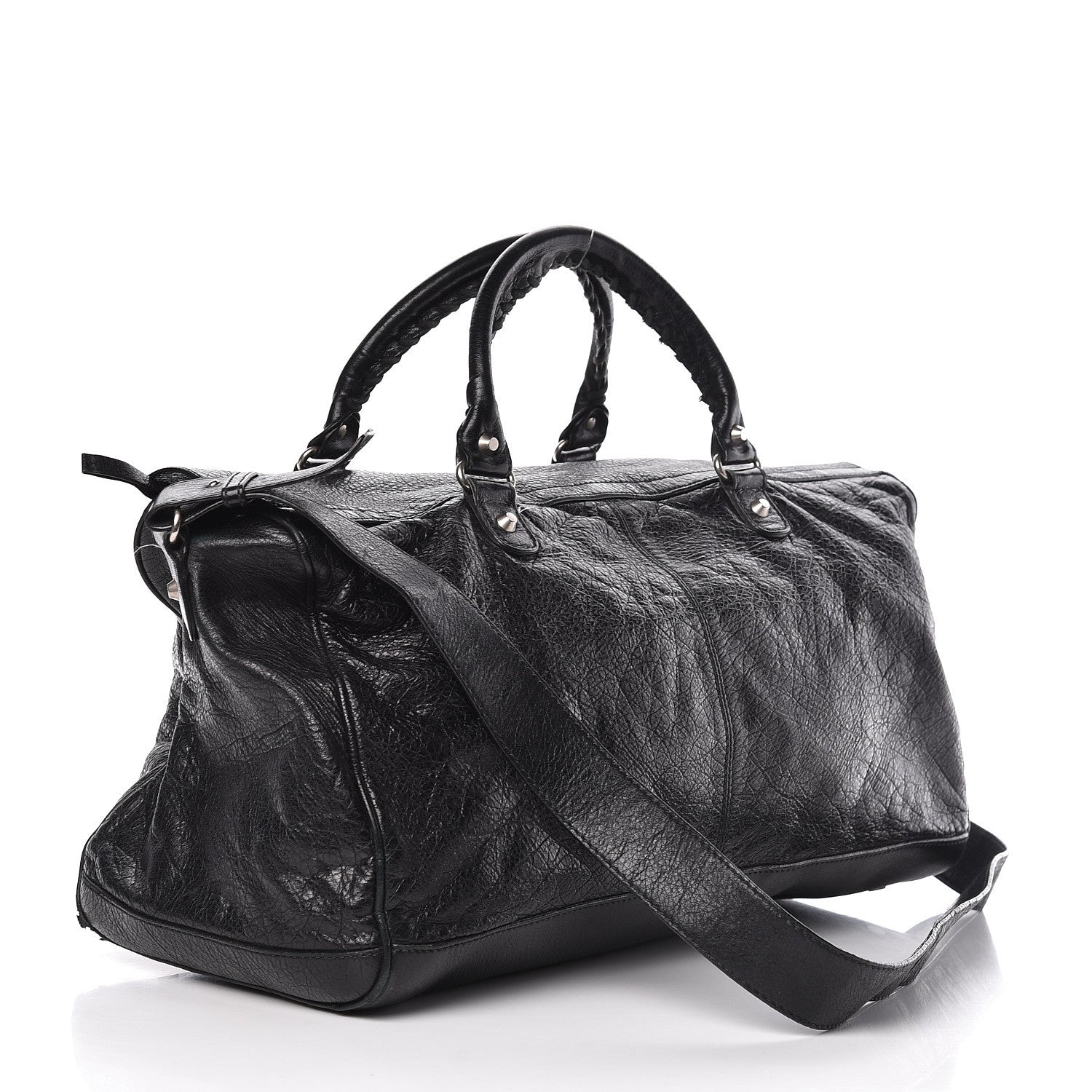 Balenciaga Agneau Classic Hardware S Squash Boston Black 475697