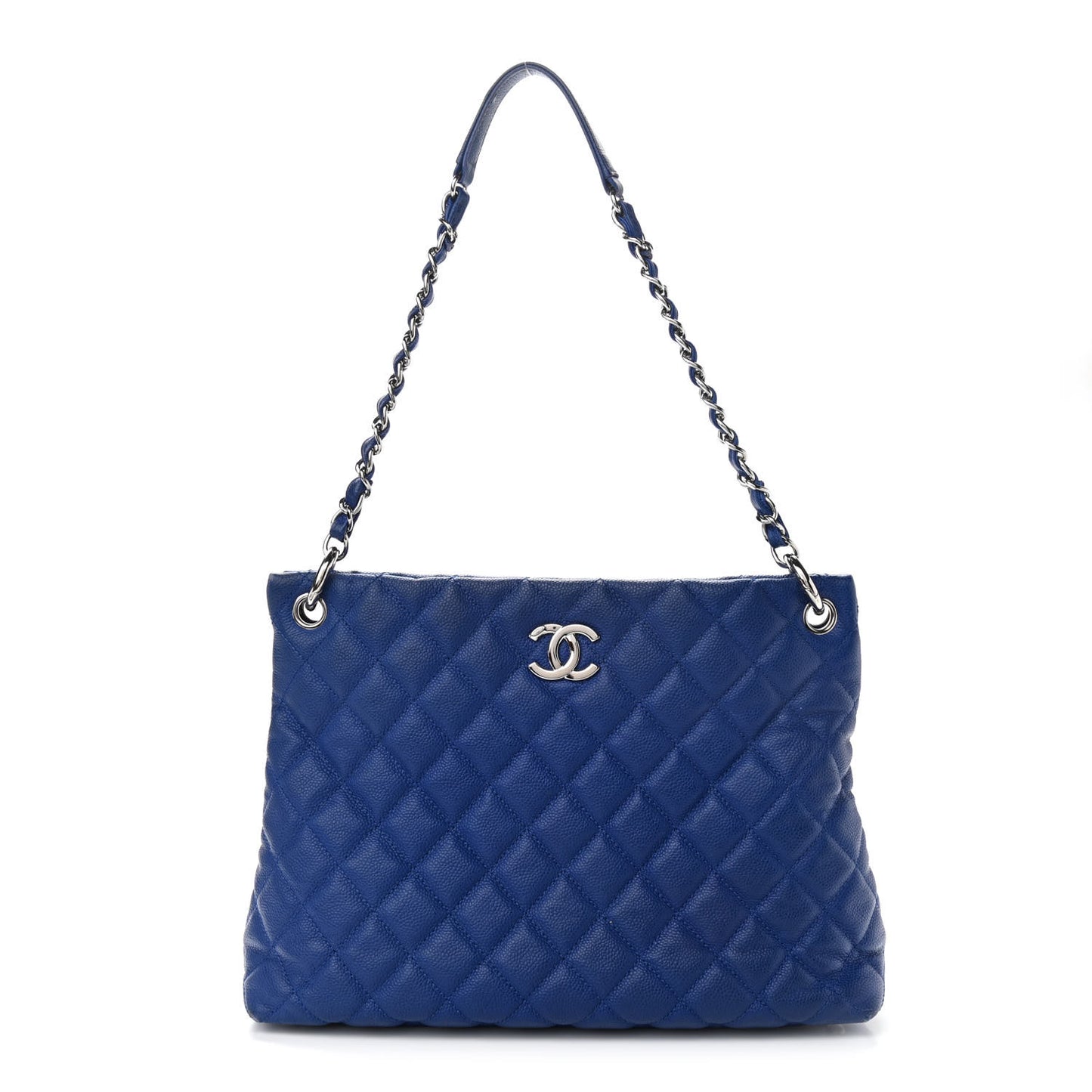 Caviar Quilted Easy Zip Tote Cobalt Blue