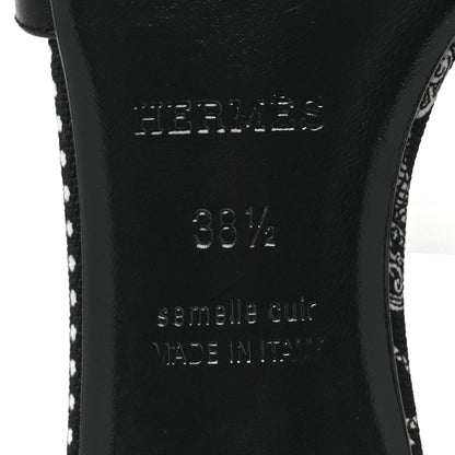 Hermes Calfskin Oasis Sandals 38.5 Black 6 of 9