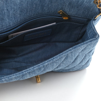 Chanel Denim Quilted Mini Pearl Crush Rectangular Flap Blue 5 of 9