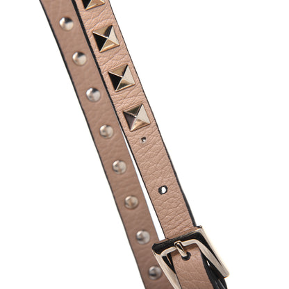 Valentino Garavani Pebbled Calfskin Medium Rockstud Flip Lock Crossbody Bag Camel Rose 15 of 16
