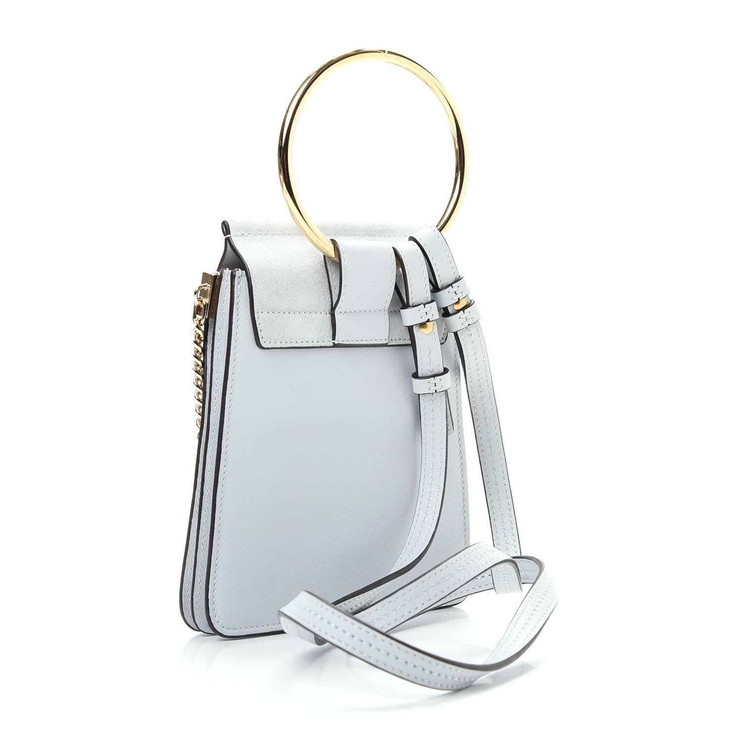 Chloe Suede Calfskin Mini Faye Bracelet Bag Airy Grey 3 of 7