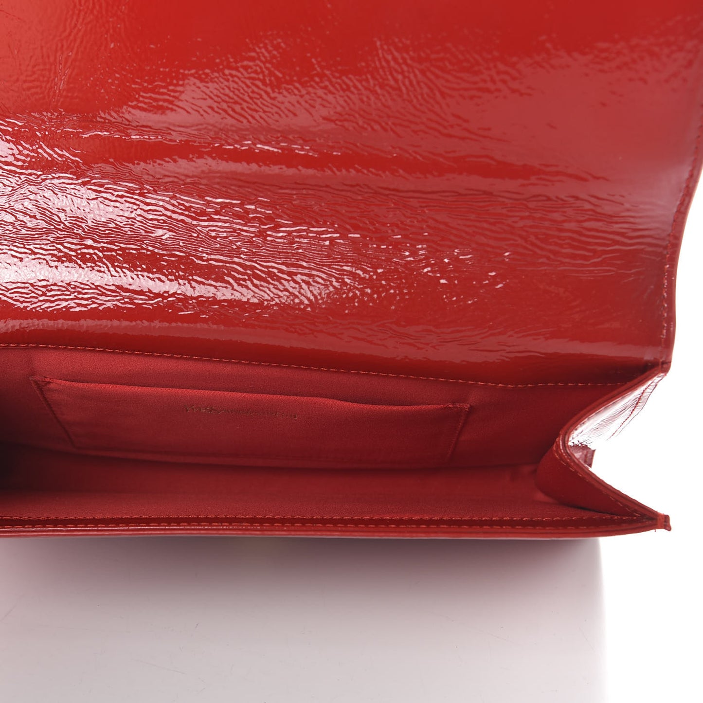 Textured Patent Monogram Large Belle De Jour Clutch Red