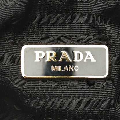Prada Saffiano Tessuto Nylon Mini Bucket Crossbody Bag Black 7 of 13