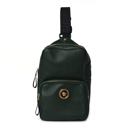 Versace Calfskin Sling Bag Dark Green 1 of 7