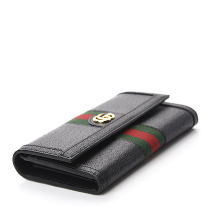 Gucci Calfskin Web Ophidia Continental Wallet Black 4 of 7