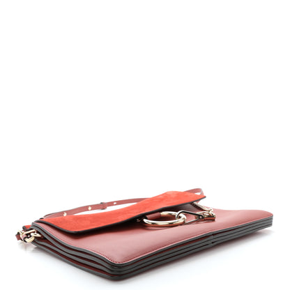 Chloe Calfskin Suede Medium Faye Shoulder Bag Sepia Red 4 of 11
