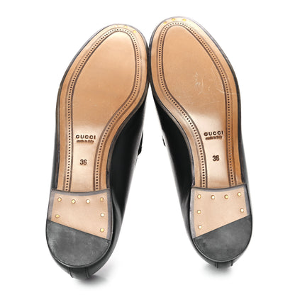 Gucci Calfskin Womens Jordaan Loafers 36 Black 6 of 10