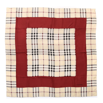 Burberry Silk Vintage Check Square Scarf Red 1 of 4
