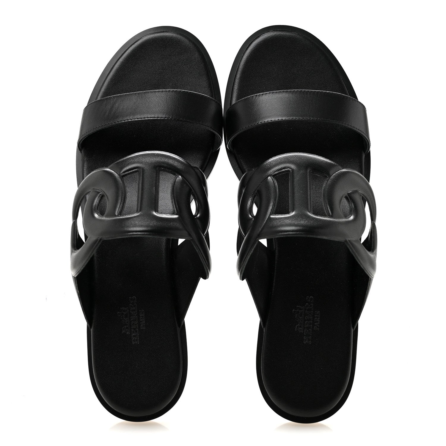 Hermes Nappa Lagune Sandals 39 Black 2 of 10
