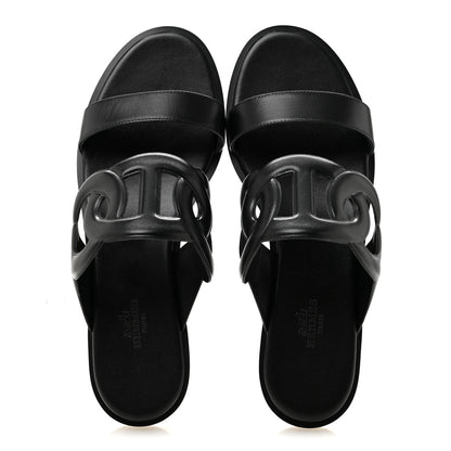 Hermes Nappa Lagune Sandals 39 Black 2 of 10