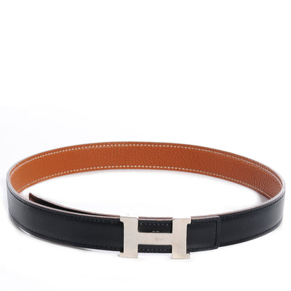 Hermes Box Togo Reversible Polished Constance 18mm H Belt 65 Noir Gold 1 of 5