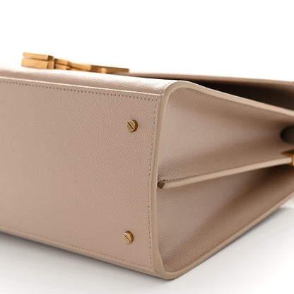 Saint Laurent Grain de Poudre Medium Classic Monogram Cassandra Top Handle Dark Beige 9 of 11