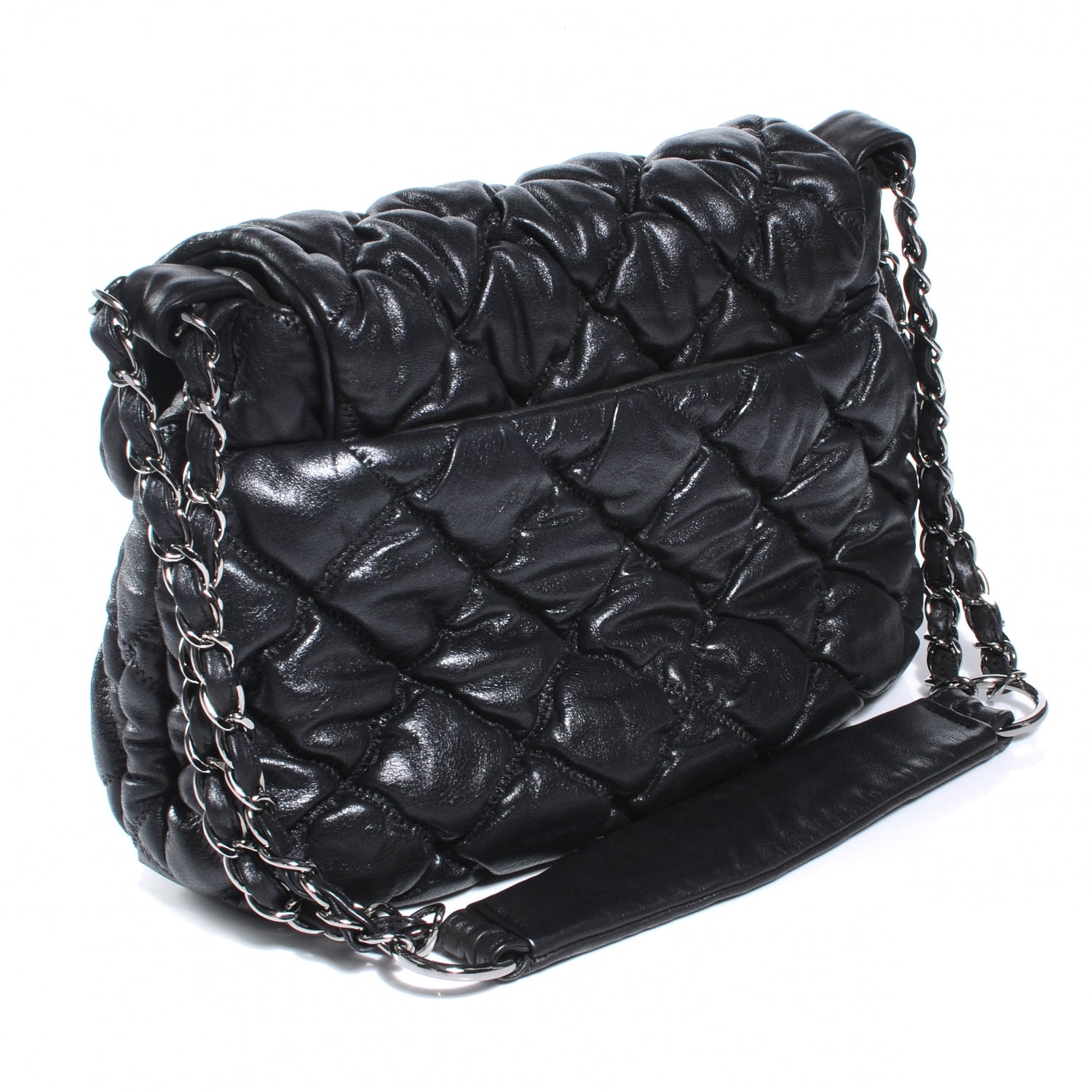 Chanel Lambskin Bubble Quilt Flap Bag Black 3 of 7