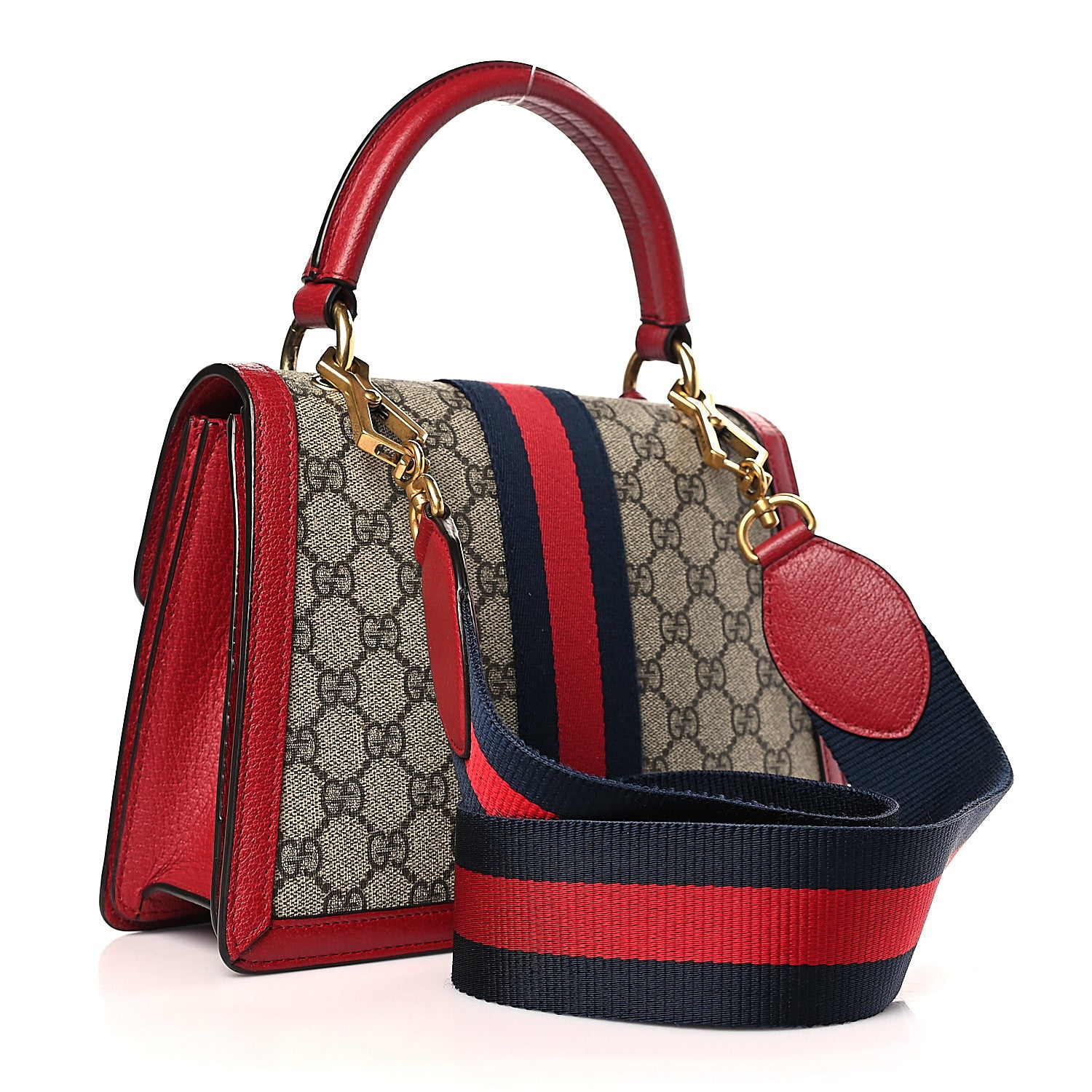 Gucci GG Supreme Monogram Small Queen Margaret Top Handle Bag Red 3 of 9