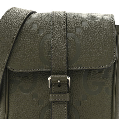 Gucci Piuma Calfskin Jumbo GG Embossed Small Messenger Bag Dark Vine Olive 8 of 10