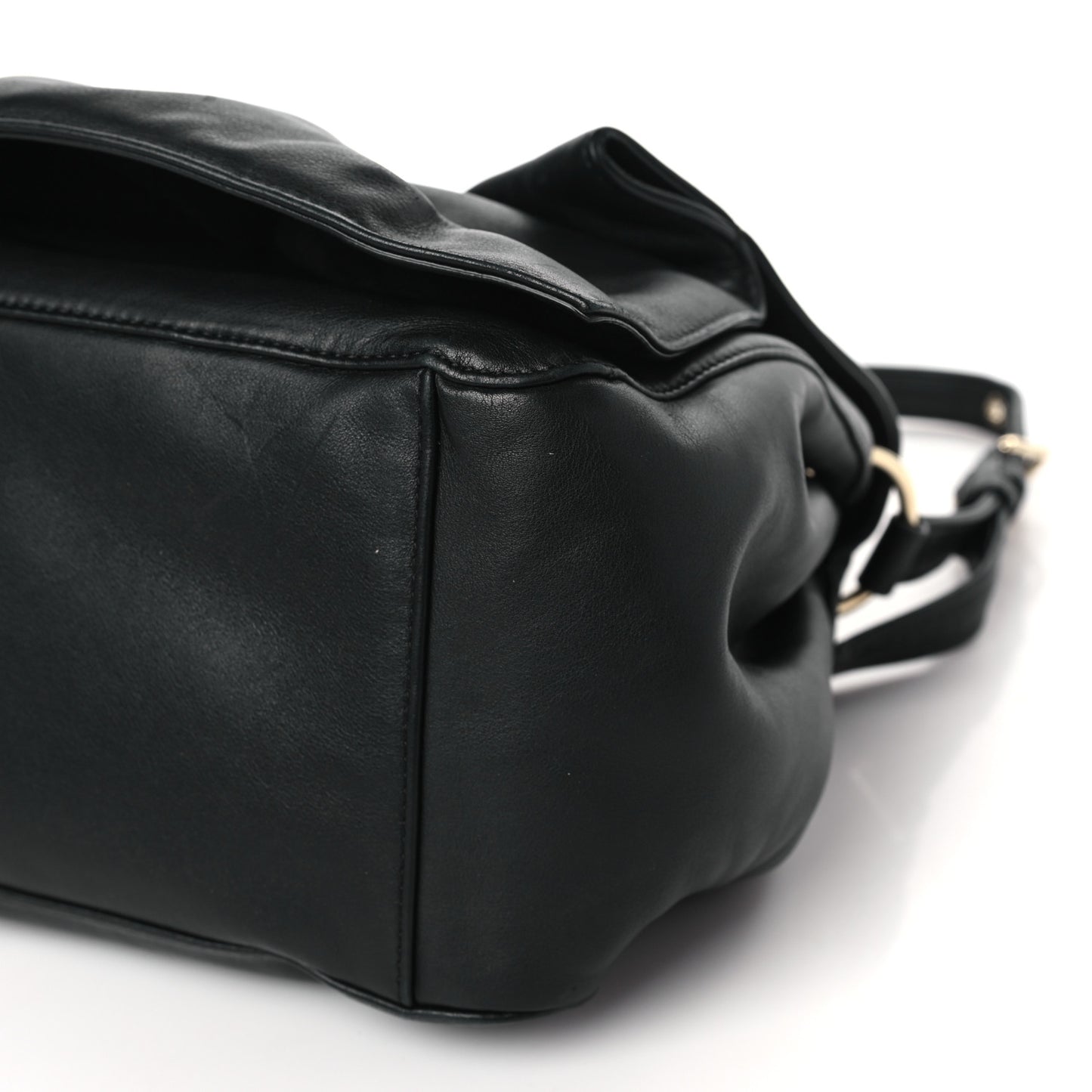 Smooth Calfskin Bloomy Crossbody Bag Black