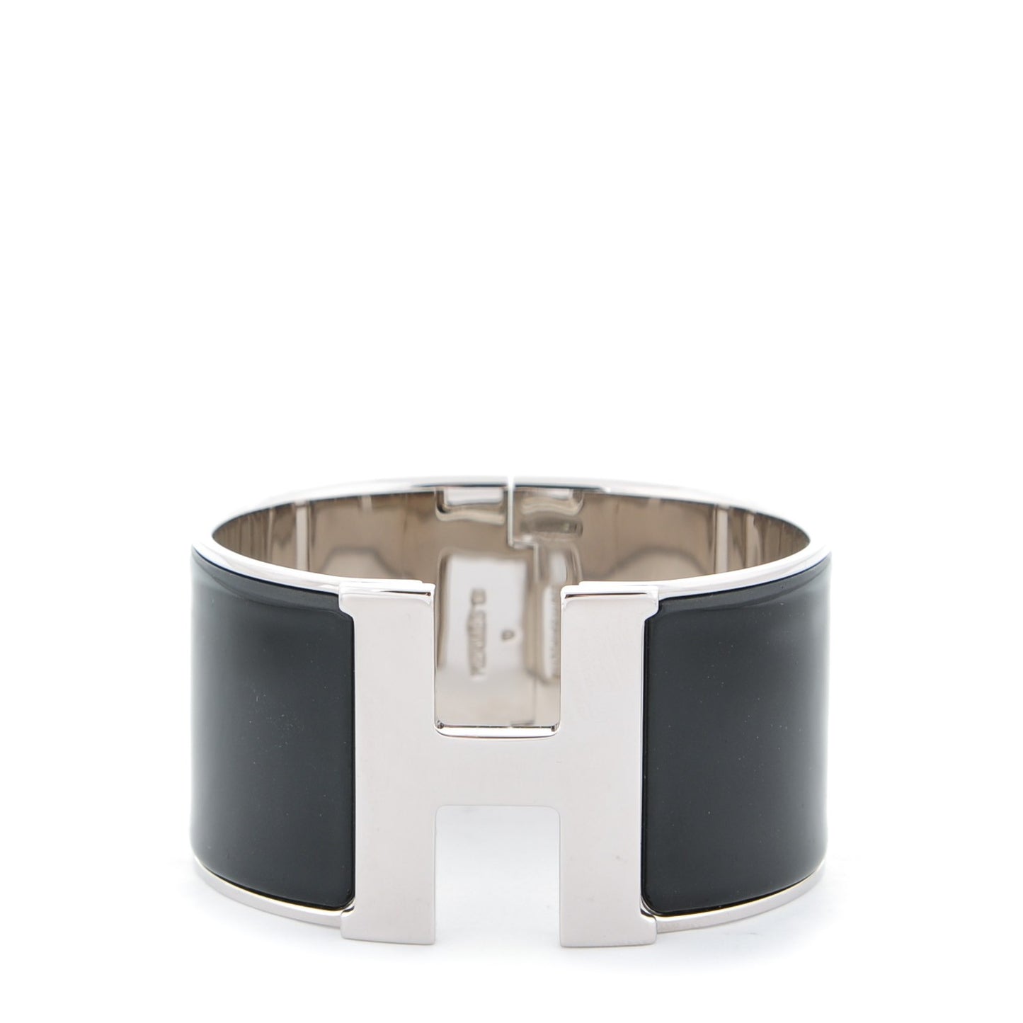 Enamel Extra Wide Clic Clac H Bracelet GM Black