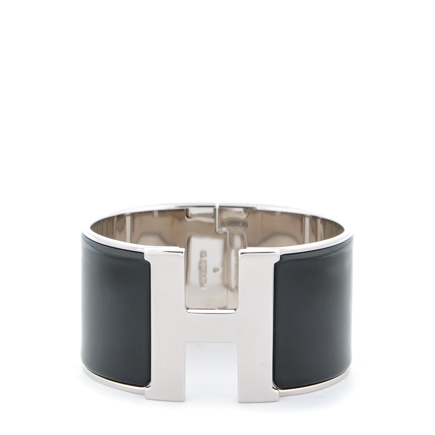 Hermes Enamel Extra Wide Clic Clac H Bracelet GM Black 1 of 4