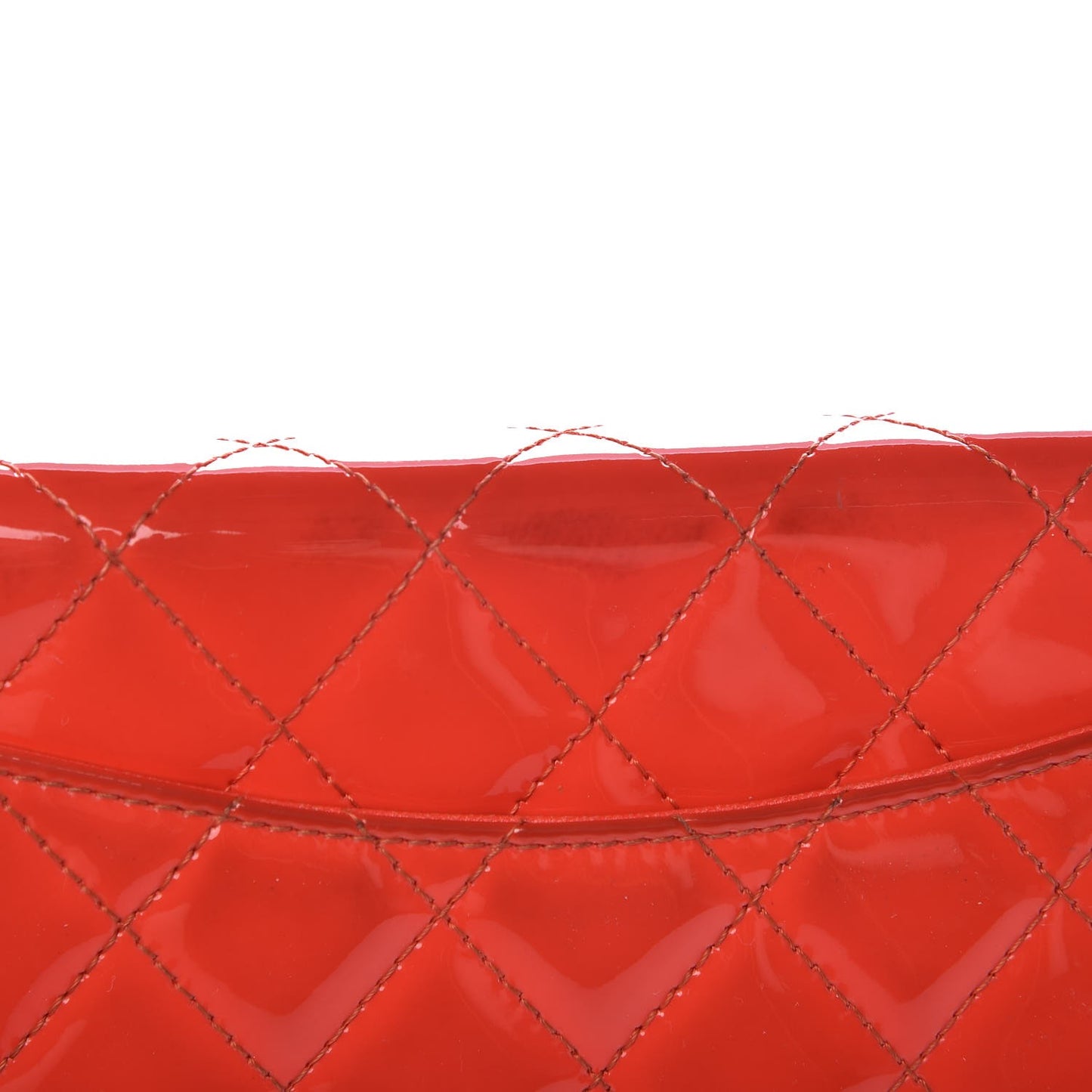 Patent Calfskin Quilted Reissue Wallet On Chain WOC Red