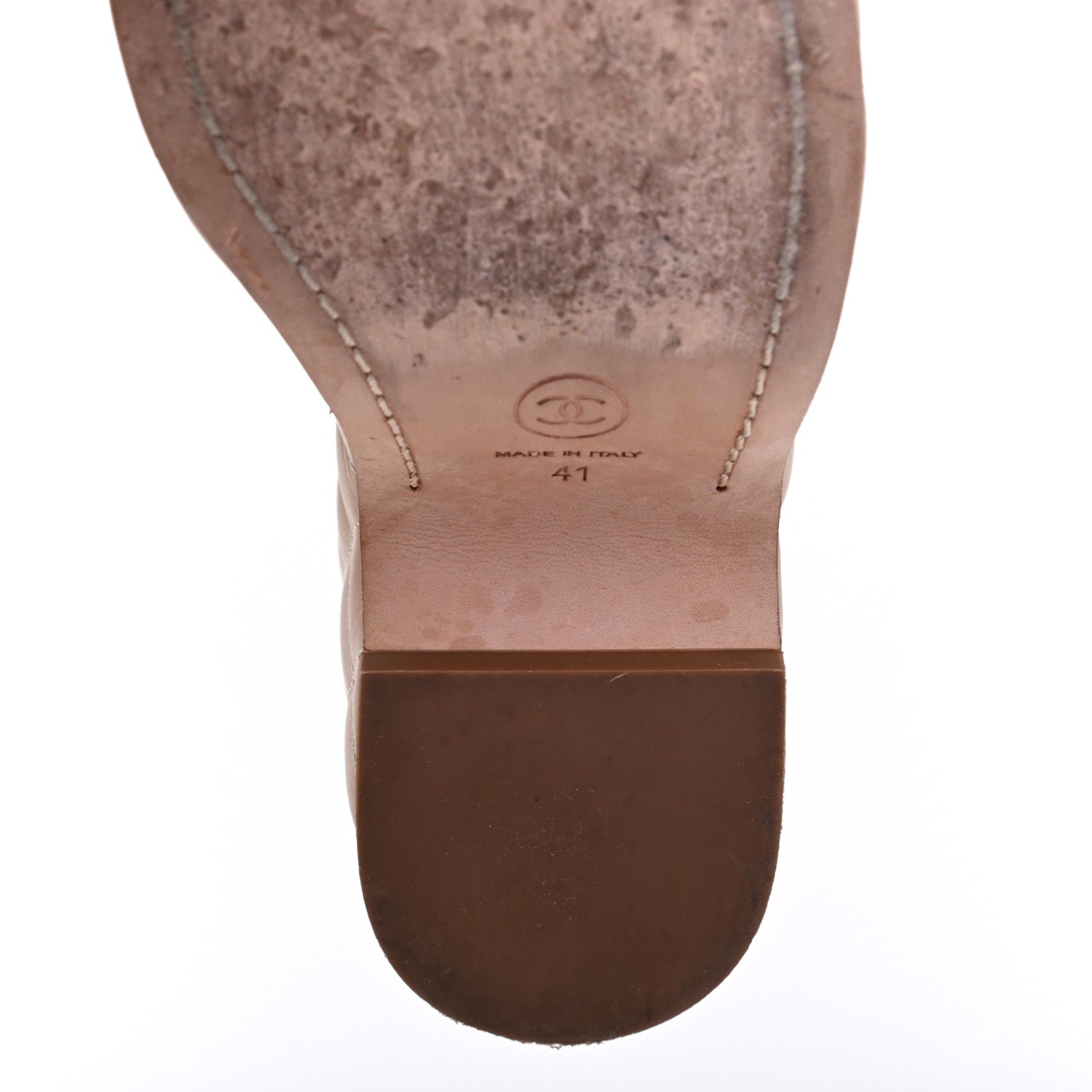 Chanel Calfskin Quilted Chain Around Wedge Sandals 41 Light Beige 11 of 19
