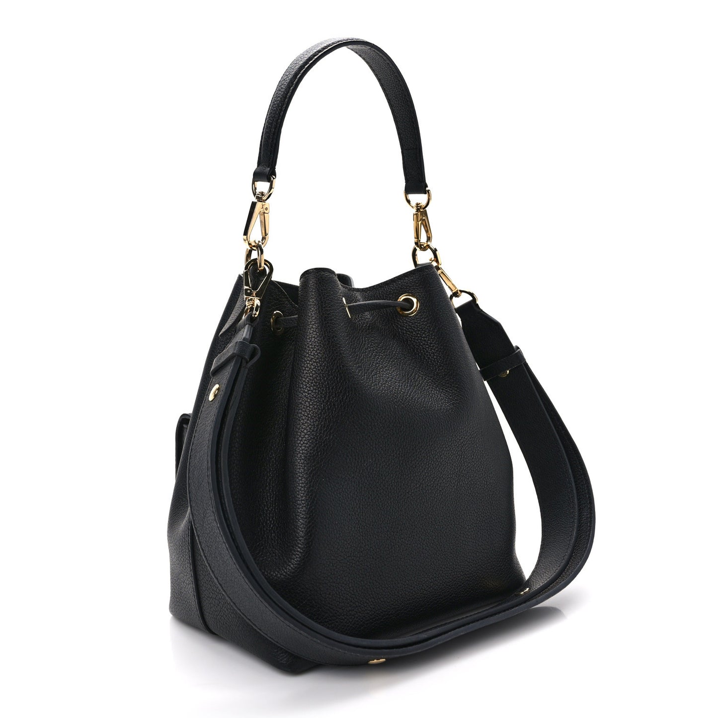 Calfskin Lockme Bucket MM Black