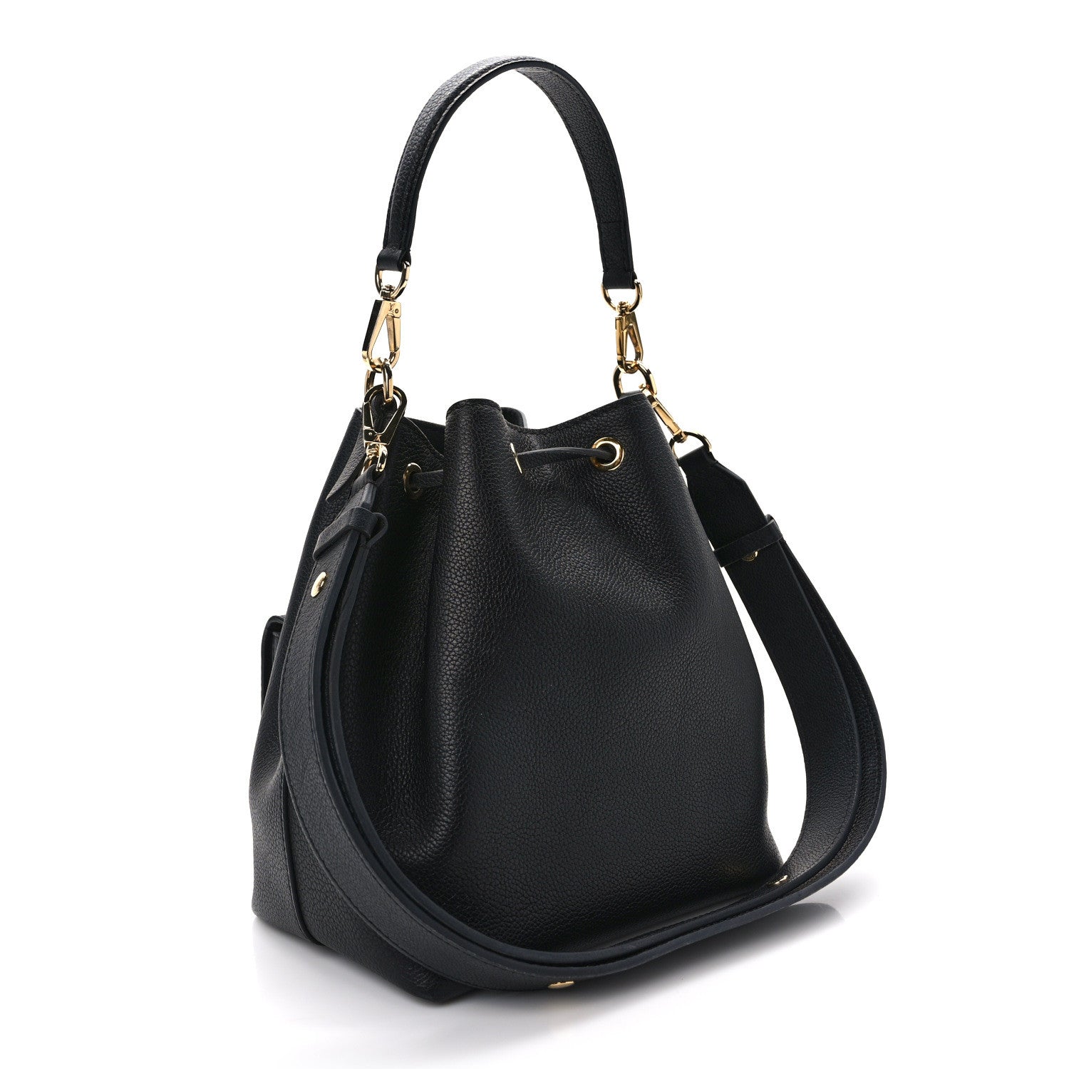 Louis Vuitton Calfskin Lockme Bucket MM Black 3 of 11